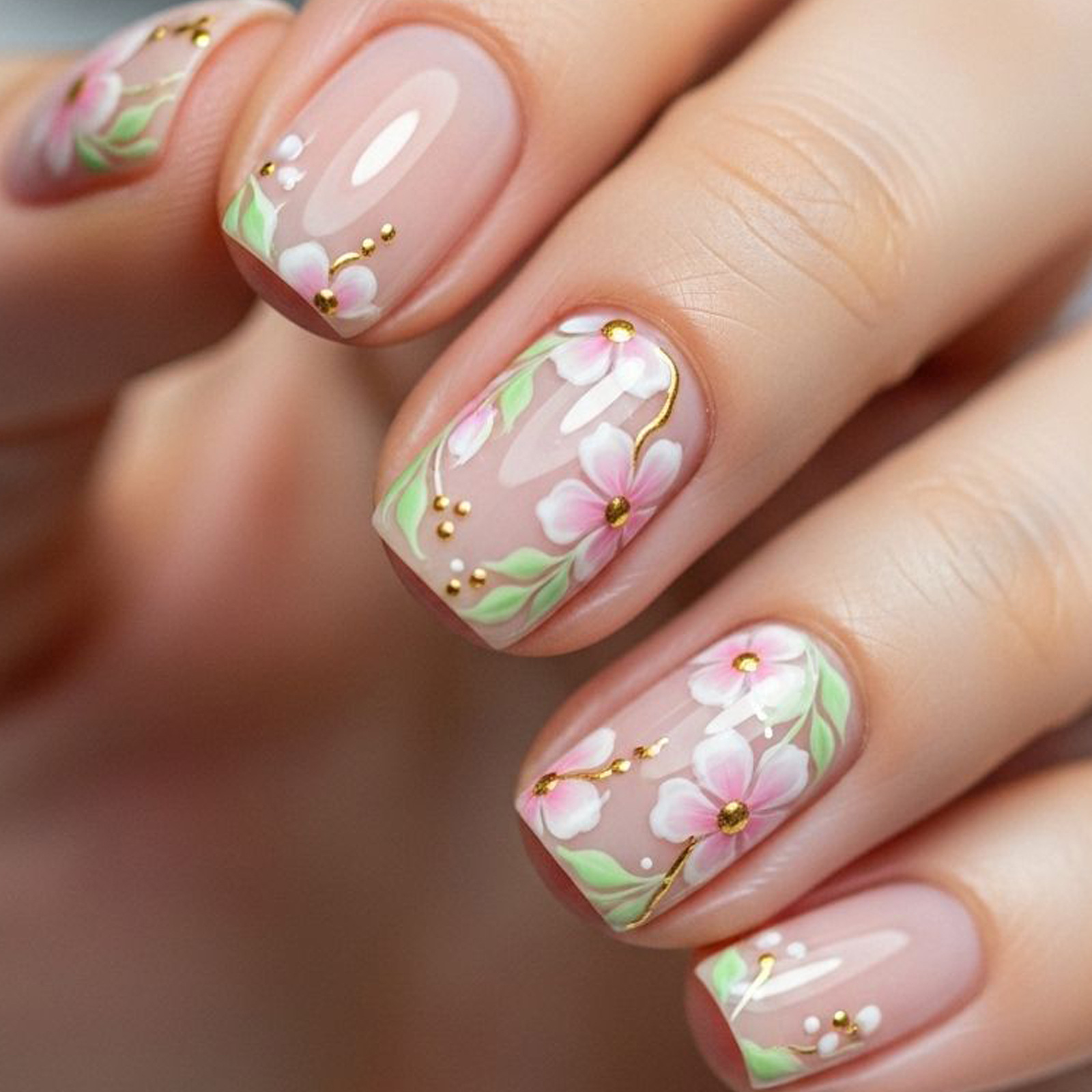 Contour Palette Stick - 24 stuks verse bloemen press-on kunstnagels,